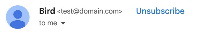 An email from "Bird" is displayed