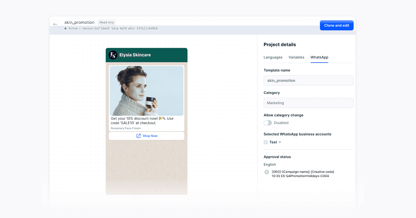 Whatsapp template builder