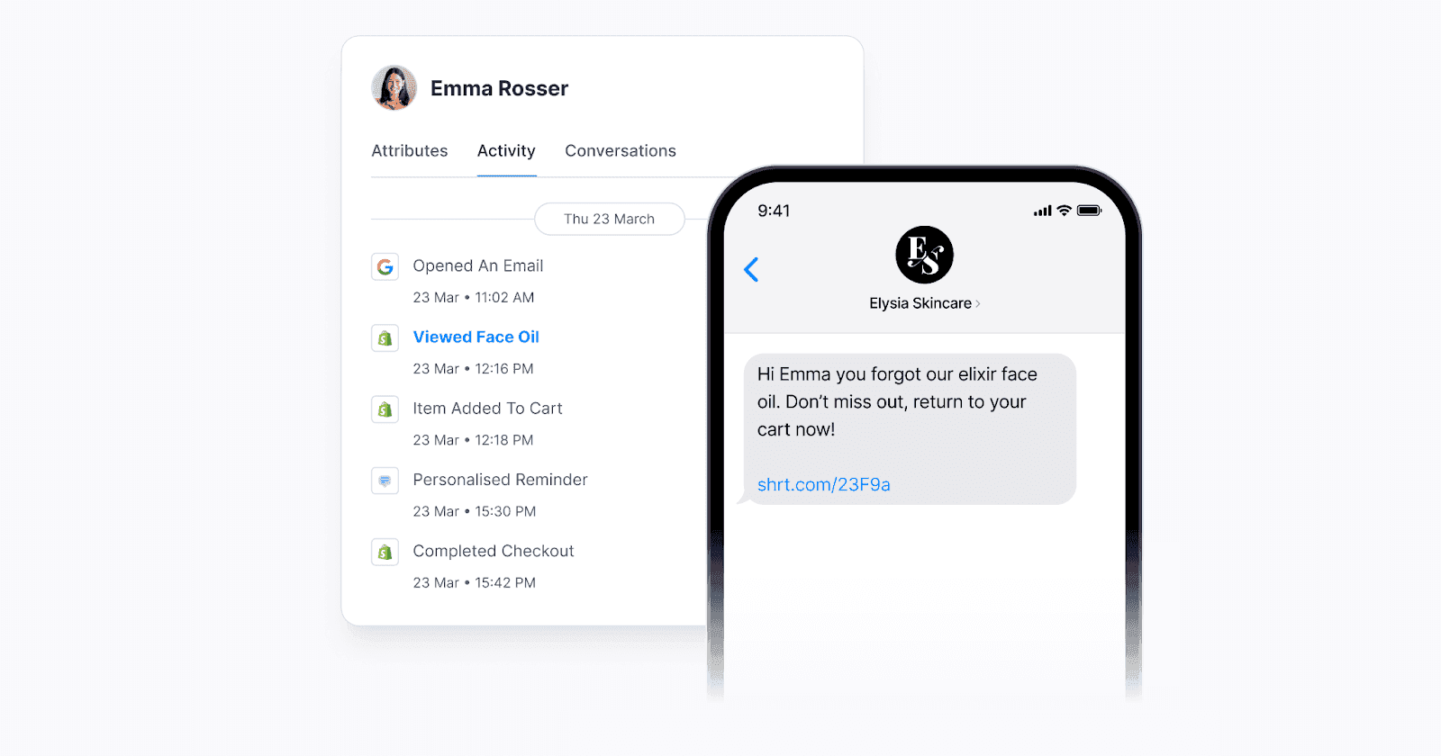 Marketing dashboard features an analytics view with user activity logs.