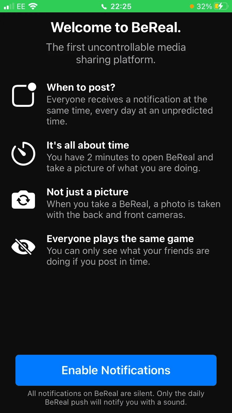 BeReal, outlining its unique features.